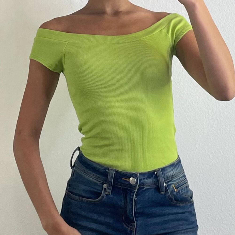 Green Off-shoulder Top